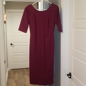 Wine Bodycon Midi Dress